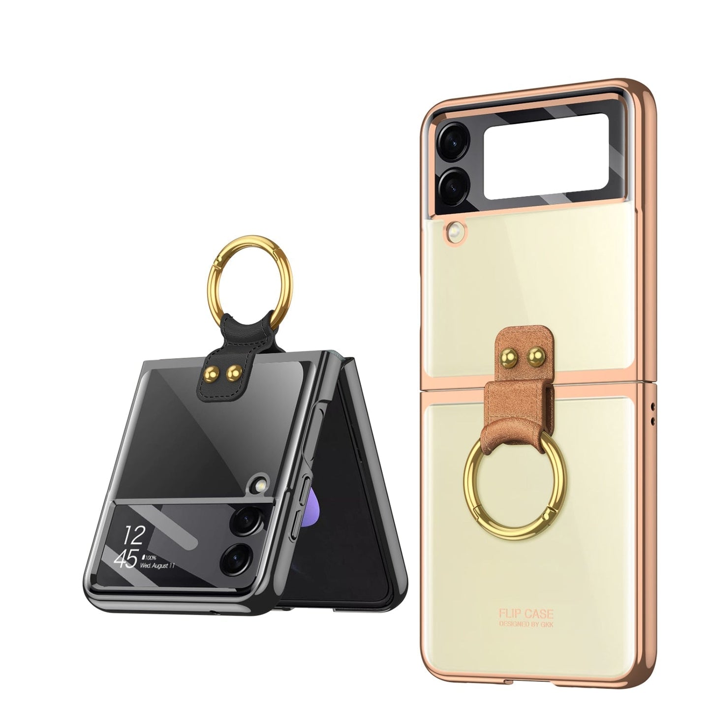 Transparent Case with Ring Holder for Samsung Galaxy Z Flip 4