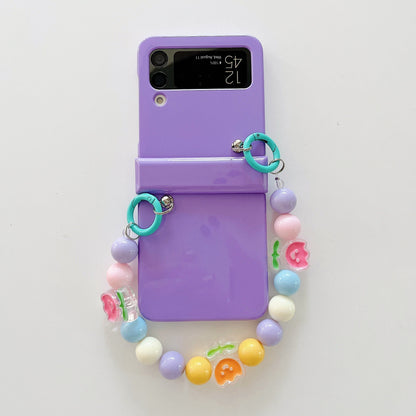 Cute Colorful Flowers Bracelet Phone Case For Samsung Galaxy Z Flip 4