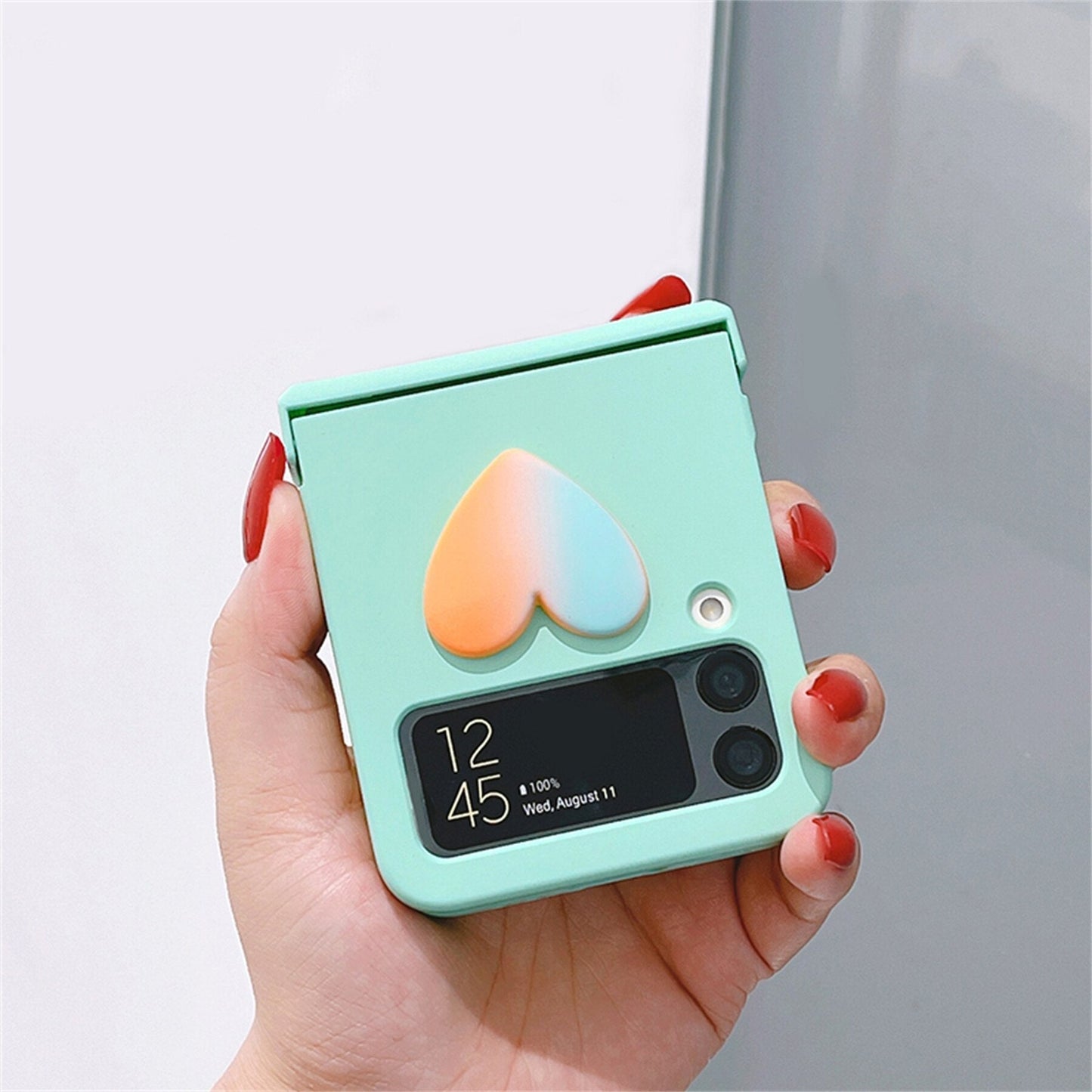 Cute 3D Gradient Heart Case for Samsung Galaxy Z Flip 4