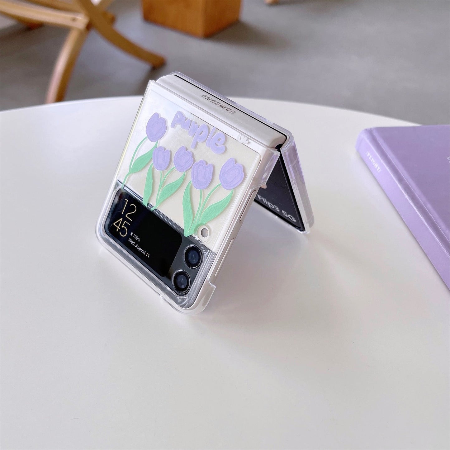 Cute Purple Tulip Case for Samsung Galaxy Z Flip 4