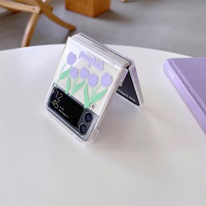 Cute Purple Tulip Case for Samsung Galaxy Z Flip 4