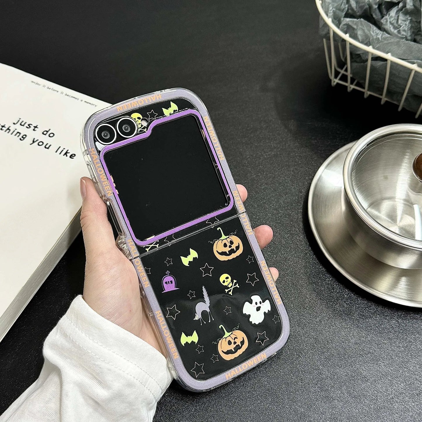 Happy Halloween Pumpkin Ghost Case for Samsung Galaxy Z Flip 3/4/5/6