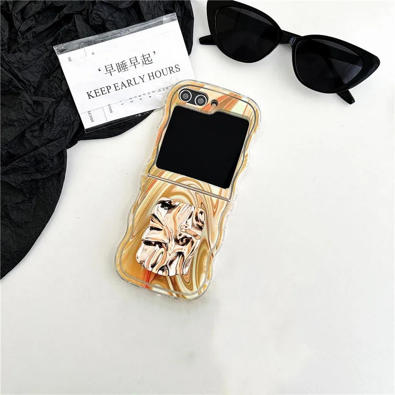 Metallic Water Ripple Phone Case for Samsung Galaxy Z Flip Series
