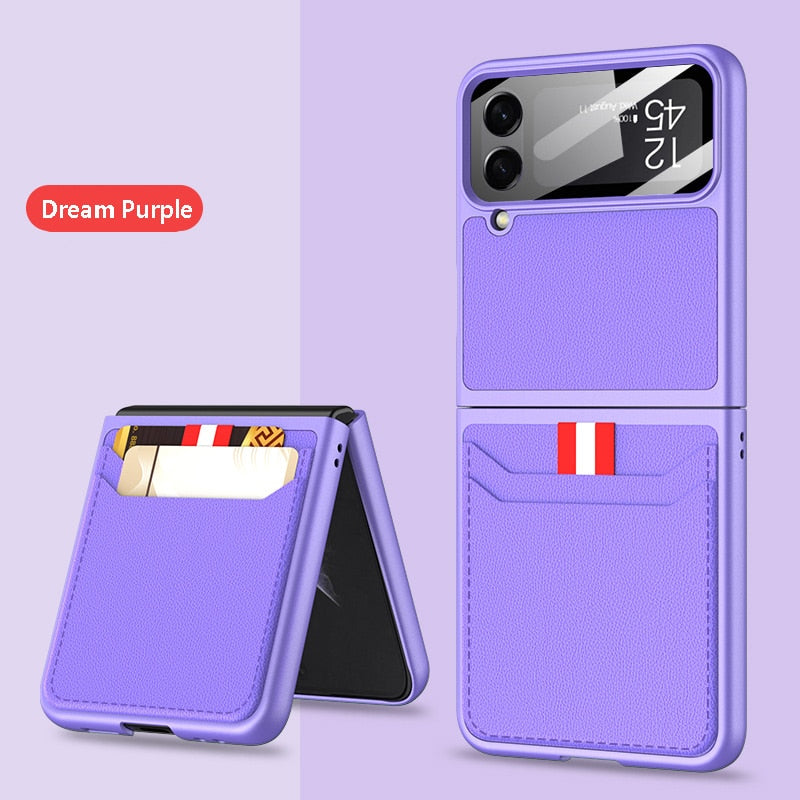 Leather Case with Card Holder For Samsung Galaxy Z Flip 4