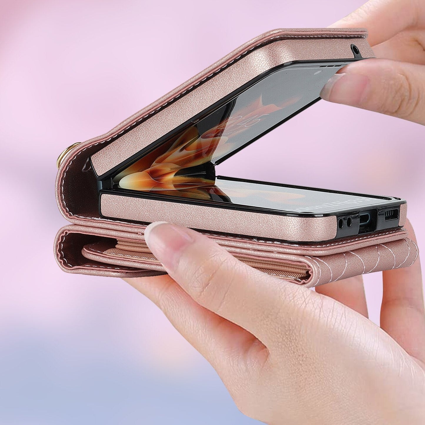 Luxury Wallet Leather Phone Case For Galaxy Z Flip