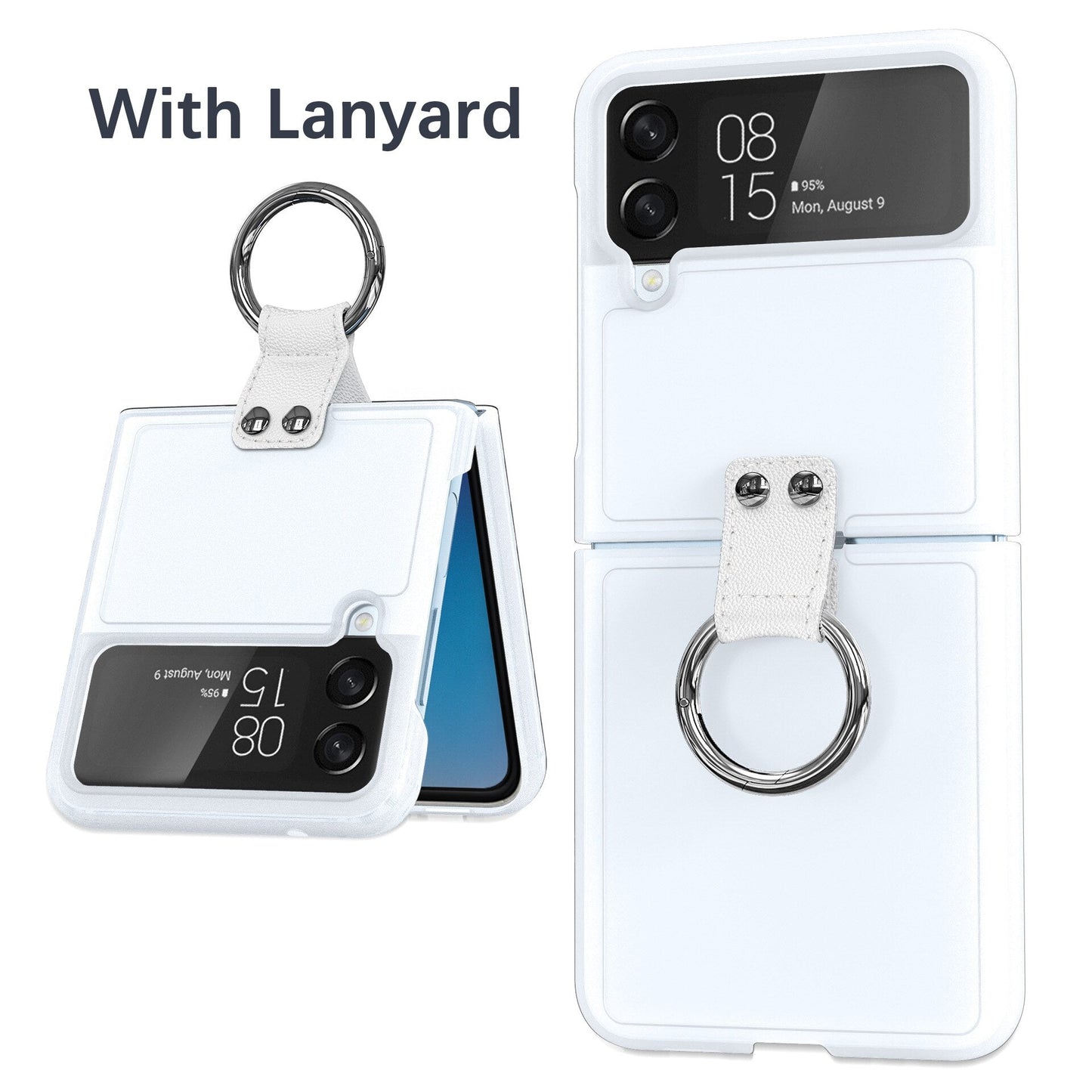 Luxury Ring Holder Case With Lanyard For Samsung Galaxy Z Flip 4