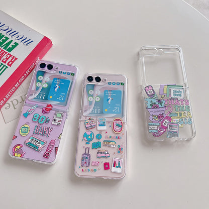 Z Flip 5 Case - Retro  Cute Transparent Cover