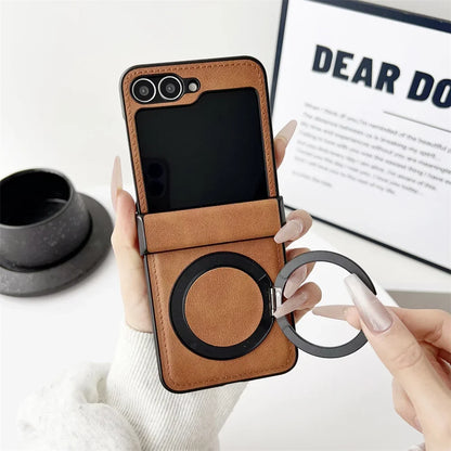 Leather Magnetic Case For Samsung Galaxy Z Flip