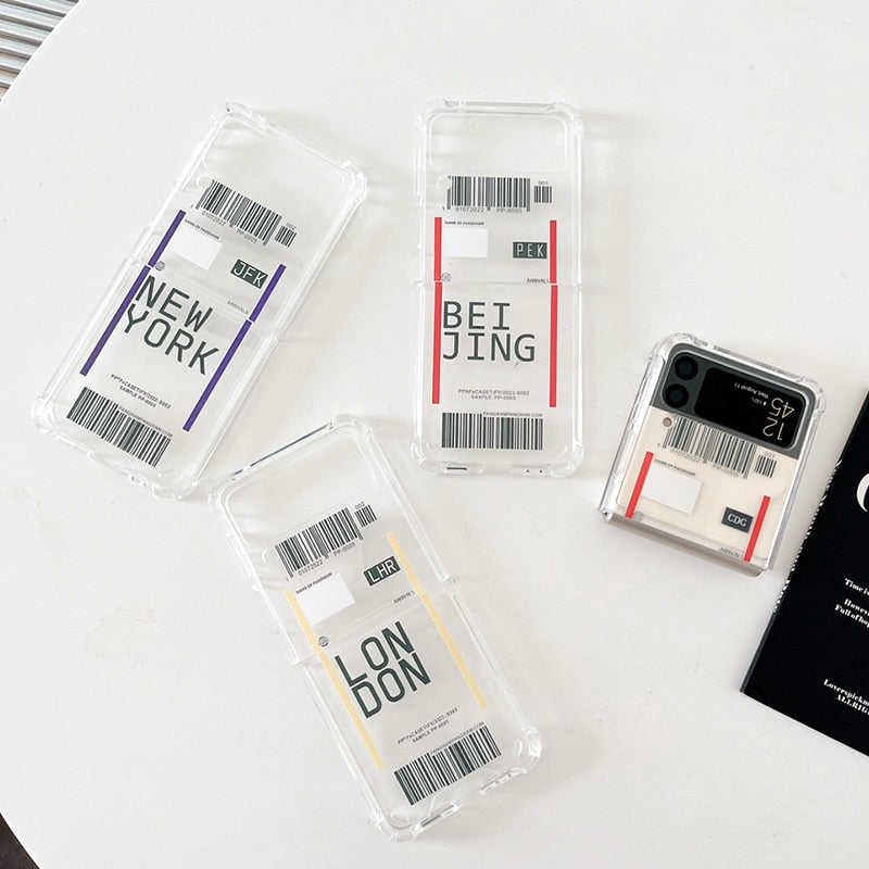 Air Ticket Travel Case For Samsung Galaxy Z Flip 4