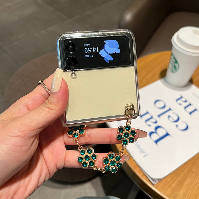 Luxury Rhinestone Bracelet Case For Samsung Galaxy Z Flip 4