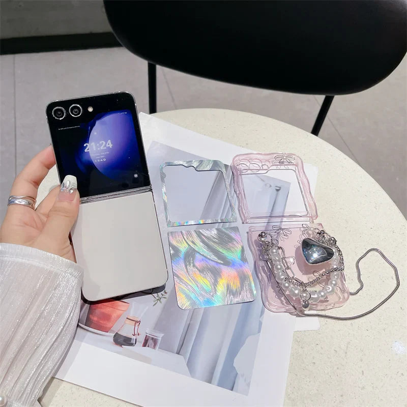 Cute Pearl Bow Case for Samsung Galaxy Z Flip 3/4/5