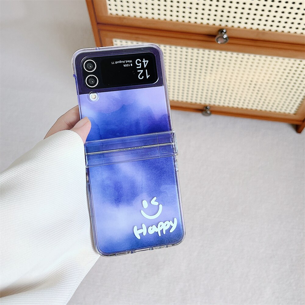 Happy Smile Clear Case  with Bracelet For Samsung Galaxy Z Flip 3 & 4