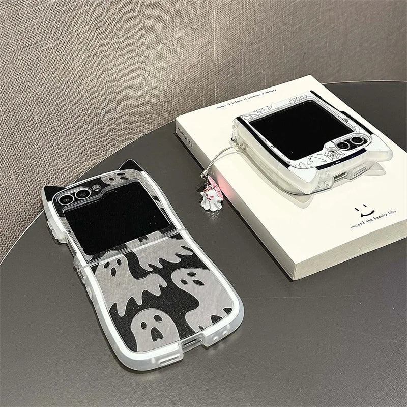 Halloween Ghost Mirror Phone Case for Samsung Z Flip Series