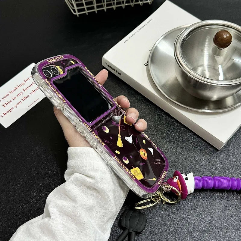 Happy Halloween Pumpkin Ghost Case for Samsung Galaxy Z Flip 3/4/5/6