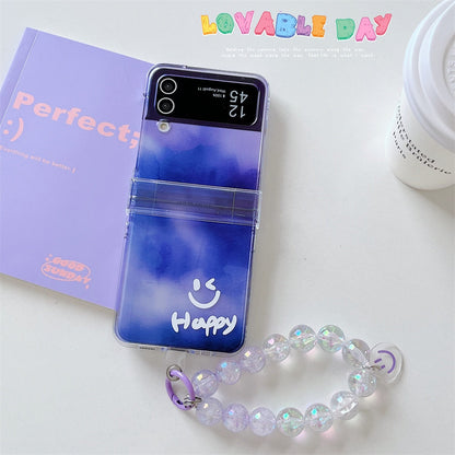 Happy Smile Clear Case  with Bracelet For Samsung Galaxy Z Flip 3 & 4