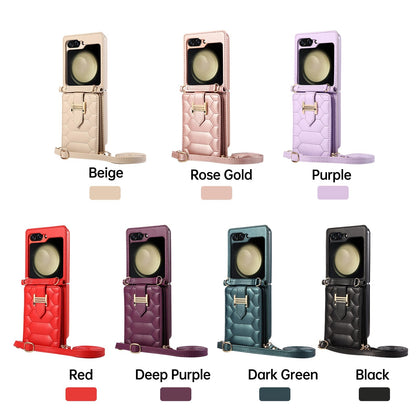 Luxury Crossbody Leather Case For Samsung Galaxy Z Flip 5