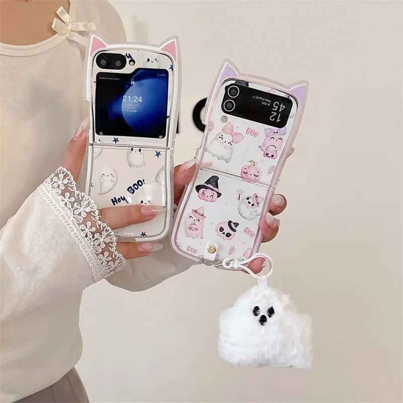 Cute 3D Halloween Ghost Case for Samsung Galaxy Z Flip 3/4/5/6
