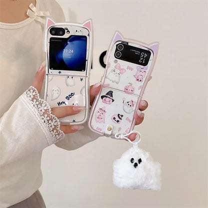 Cute 3D Halloween Ghost Case for Samsung Galaxy Z Flip 3/4/5/6