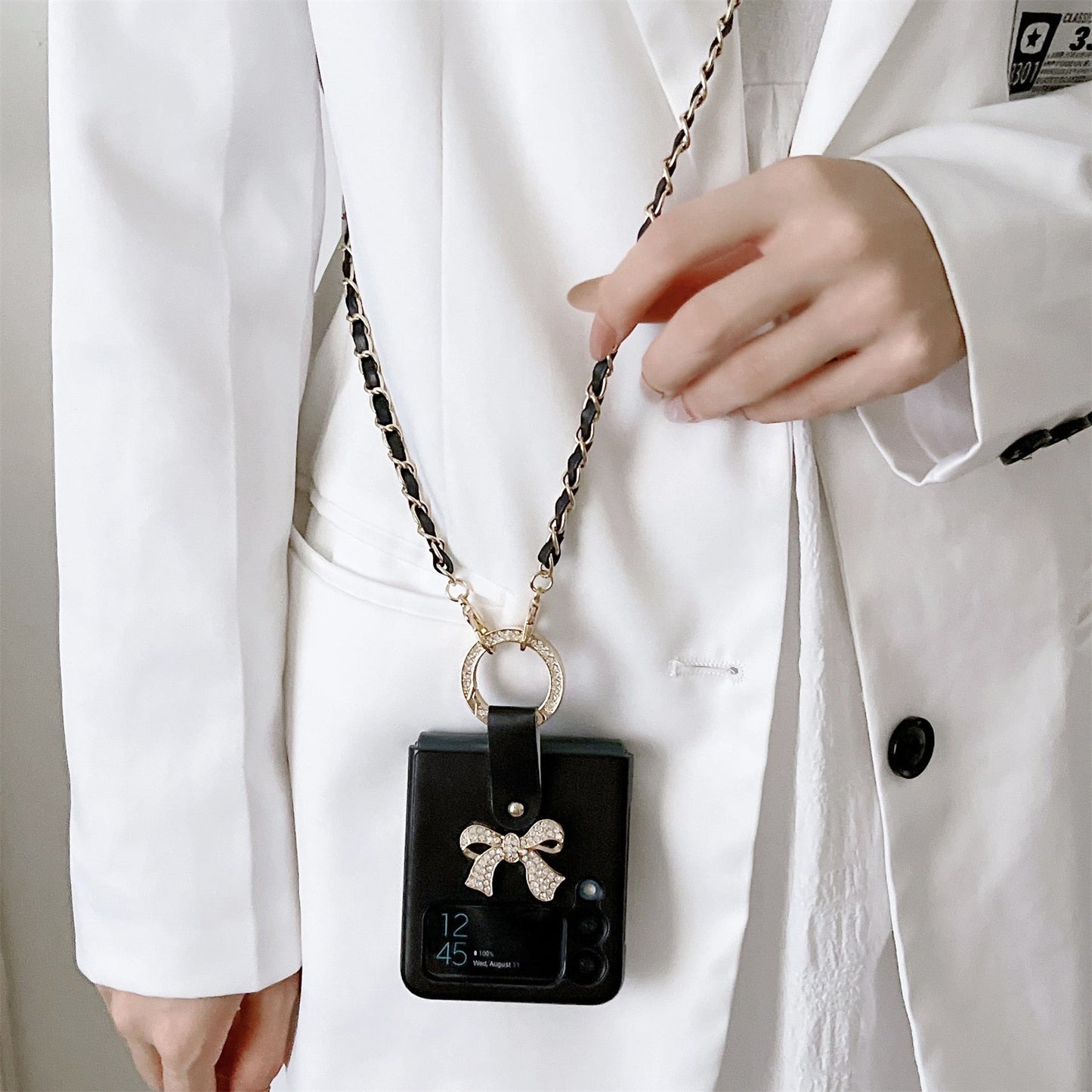 Luxury Crossbody Leather Case for Samsung Galaxy Z Flip 4