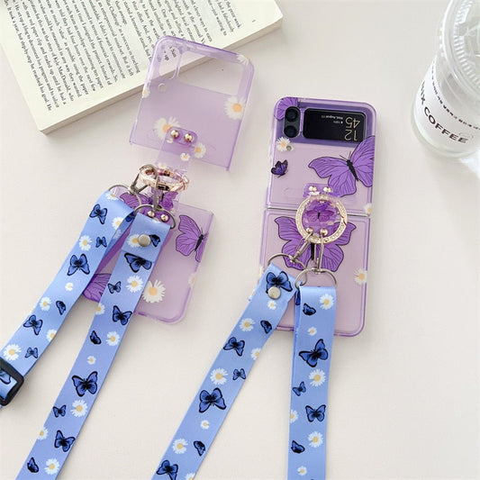 Cute Crossbody Butterfly Case For Galaxy Z Flip 3 & 4