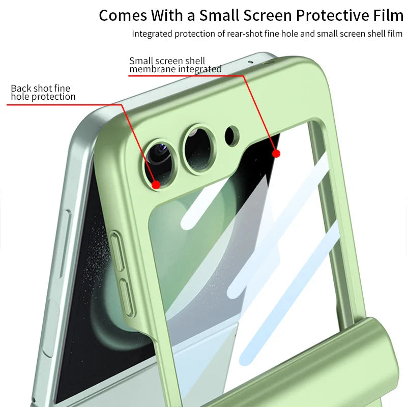 Magnetic Hinge Protection Case With Touch Pen For Galaxy Z Flip 5