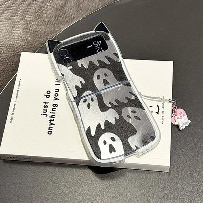 Halloween Ghost Mirror Phone Case for Samsung Z Flip Series