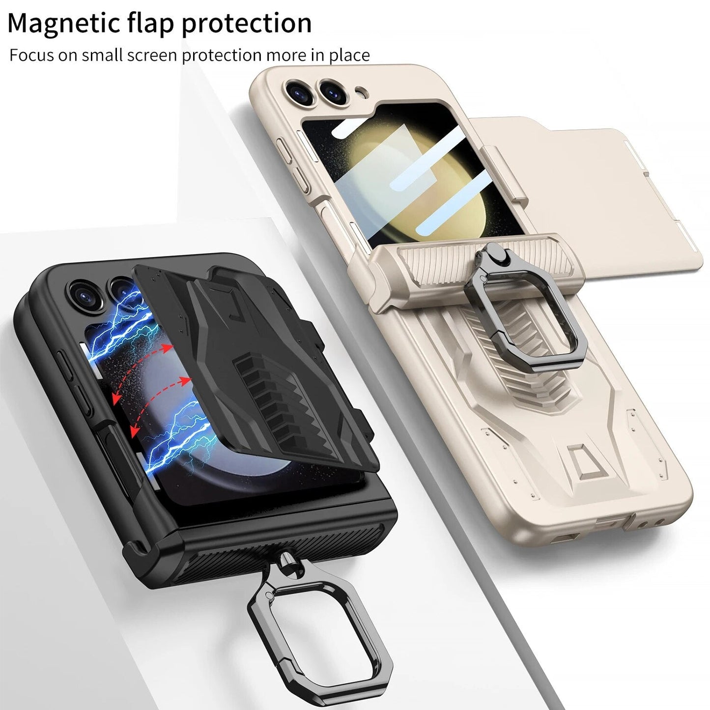 Shockproof Magnetic Case with Ring Bracket For Galaxy Z Flip 5