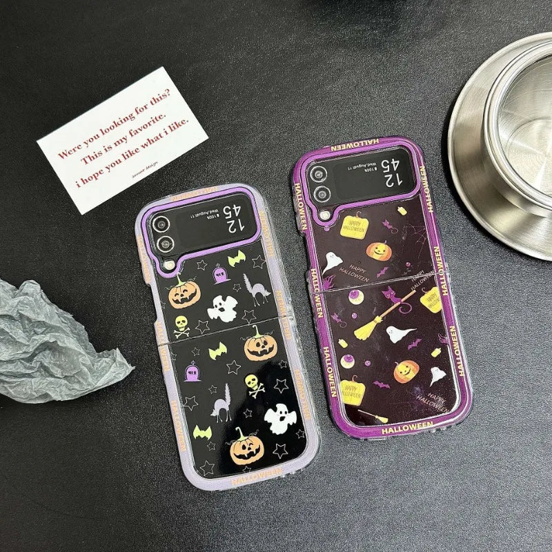 Happy Halloween Pumpkin Ghost Case for Samsung Galaxy Z Flip 3/4/5/6