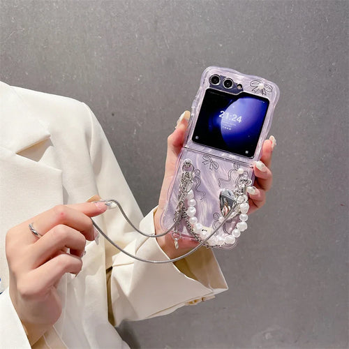 Cute Pearl Bow Case for Samsung Galaxy Z Flip 3/4/5