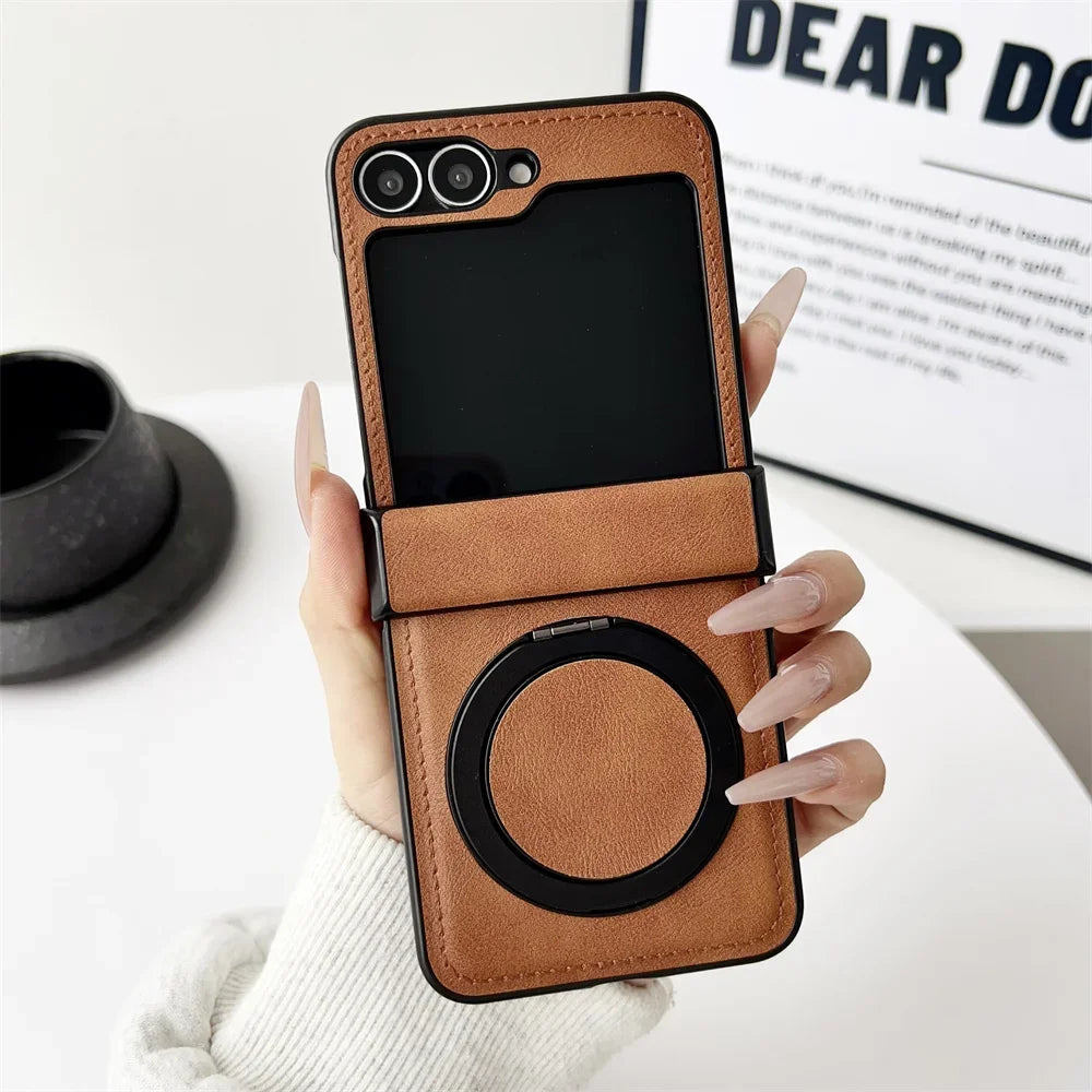Leather Magnetic Case For Samsung Galaxy Z Flip