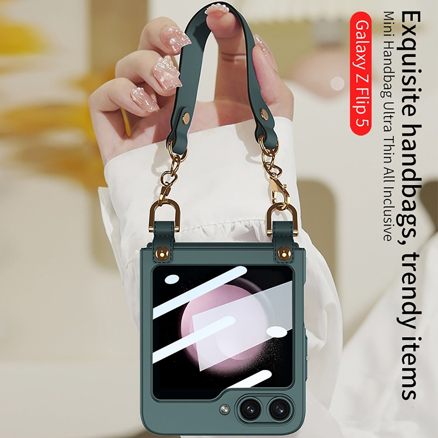 Electroplating Wrist Strap Case for Samsung Galaxy Z Flip 5