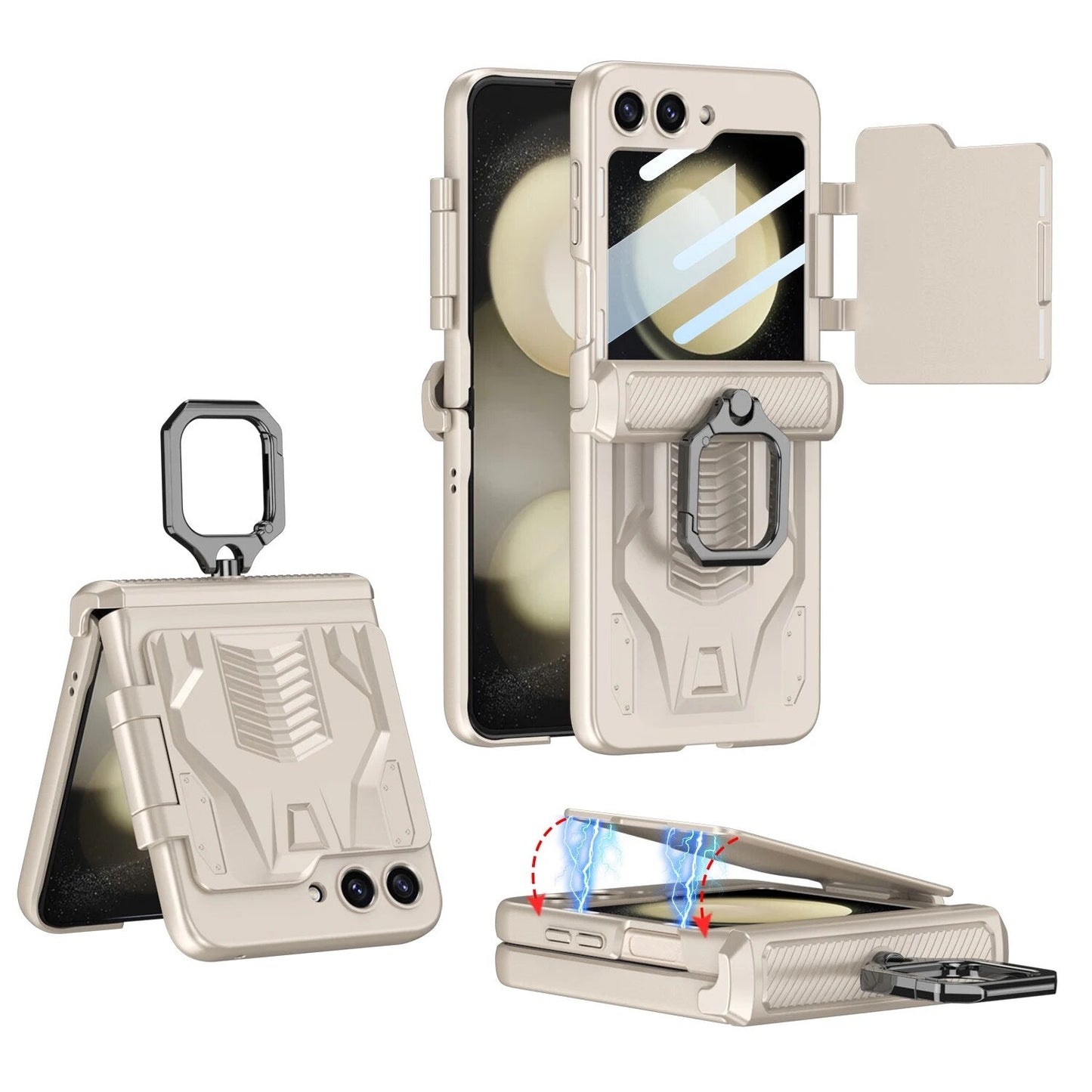 Shockproof Magnetic Case with Ring Bracket For Galaxy Z Flip 5