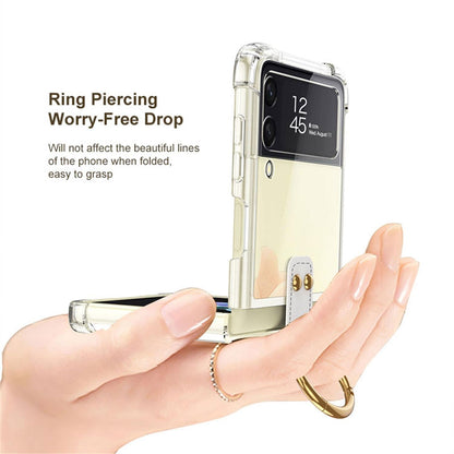 Transparent Case with Ring Bracket For Samsung Galaxy Z Flip 4
