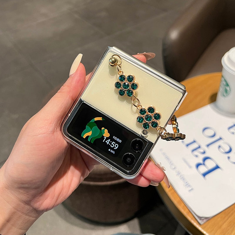 Luxury Rhinestone Bracelet Case For Samsung Galaxy Z Flip 4