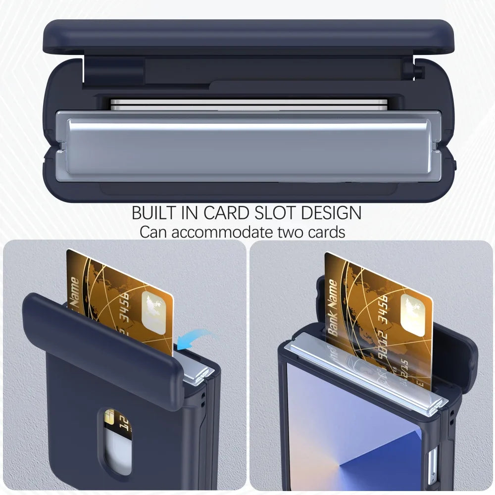 Card Slot Wallet Case with Hinge Shield