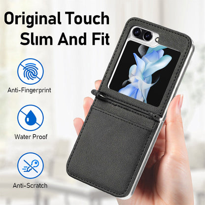 Leather Case with Card Holder For Samsung Galaxy Z Flip 5