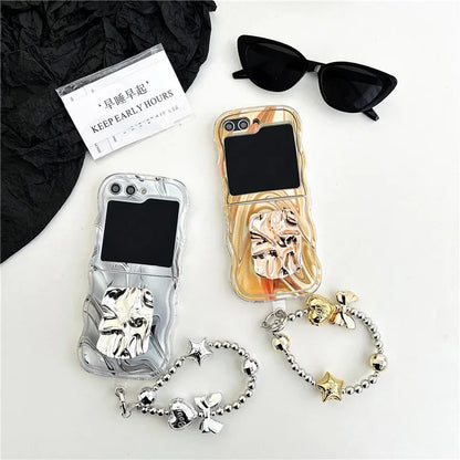 Metallic Water Ripple Phone Case for Samsung Galaxy Z Flip Series