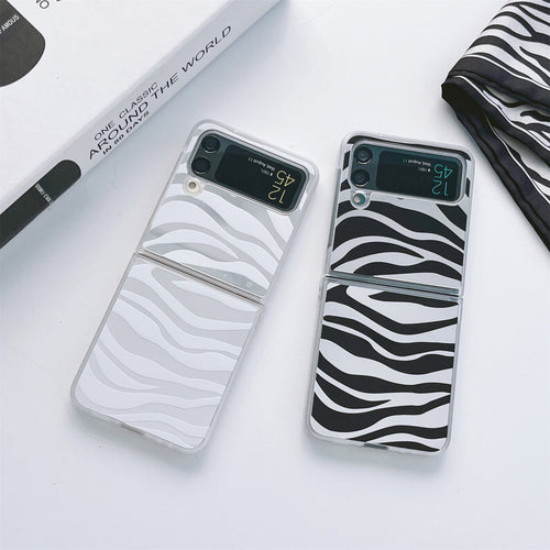 Luxury Zebra Pattern Transparent Case for Samsung Galaxy Z Flip 4