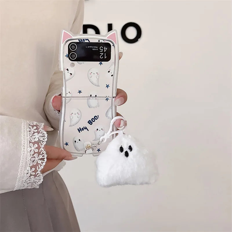 Cute 3D Halloween Ghost Case for Samsung Galaxy Z Flip 3/4/5/6