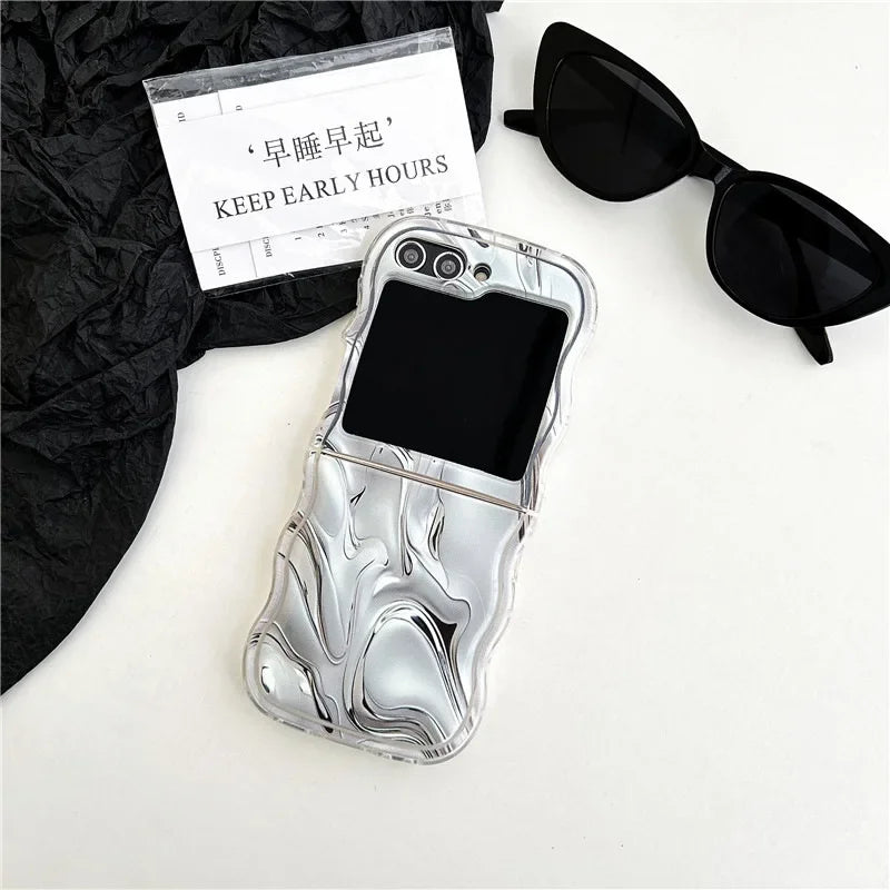 Metallic Water Ripple Phone Case for Samsung Galaxy Z Flip Series