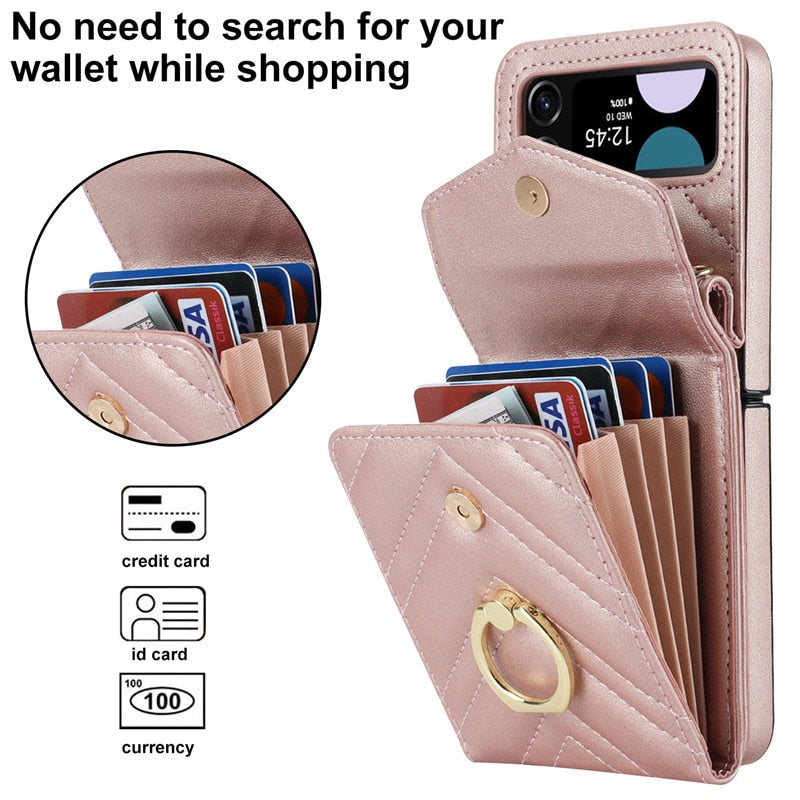 Luxury Crossbody Wallet Case for Samsung Galaxy Z Flip