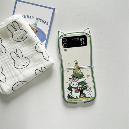 Cartoon Christmas Rabbit Hard Case for Samsung Galaxy Z Flip Series