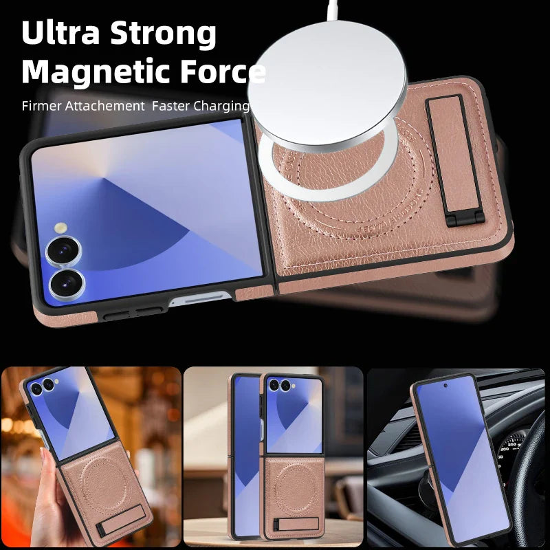 Elegant Leather Magnetic Stand Case