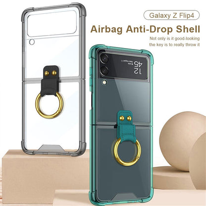 Transparent Case with Ring Bracket For Samsung Galaxy Z Flip 4