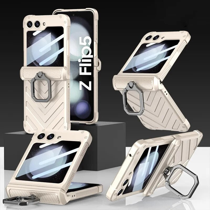 Magnetic Shockproof Case with Ring Holder For Galaxy Z Flip 5