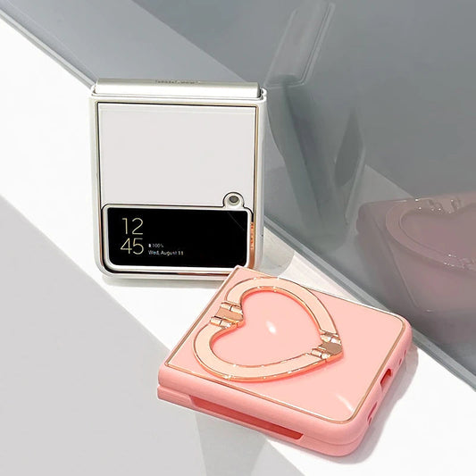 Luxury Heart Bracket Case For Samsung Galaxy Z Flip 4 5G