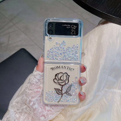 Rose Diamond Quicksand Case for Samsung Galaxy Z Flip 3 & 4