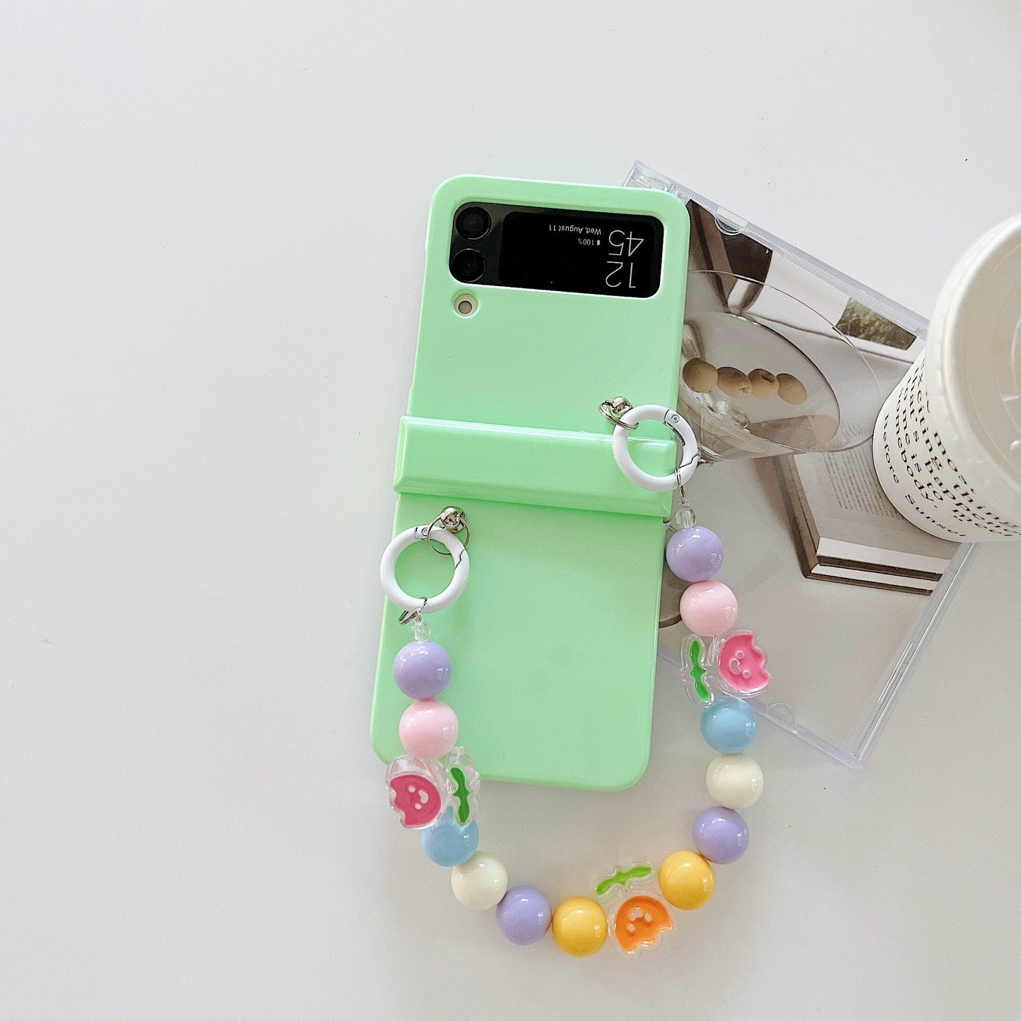 Cute Colorful Flowers Bracelet Phone Case For Samsung Galaxy Z Flip 4