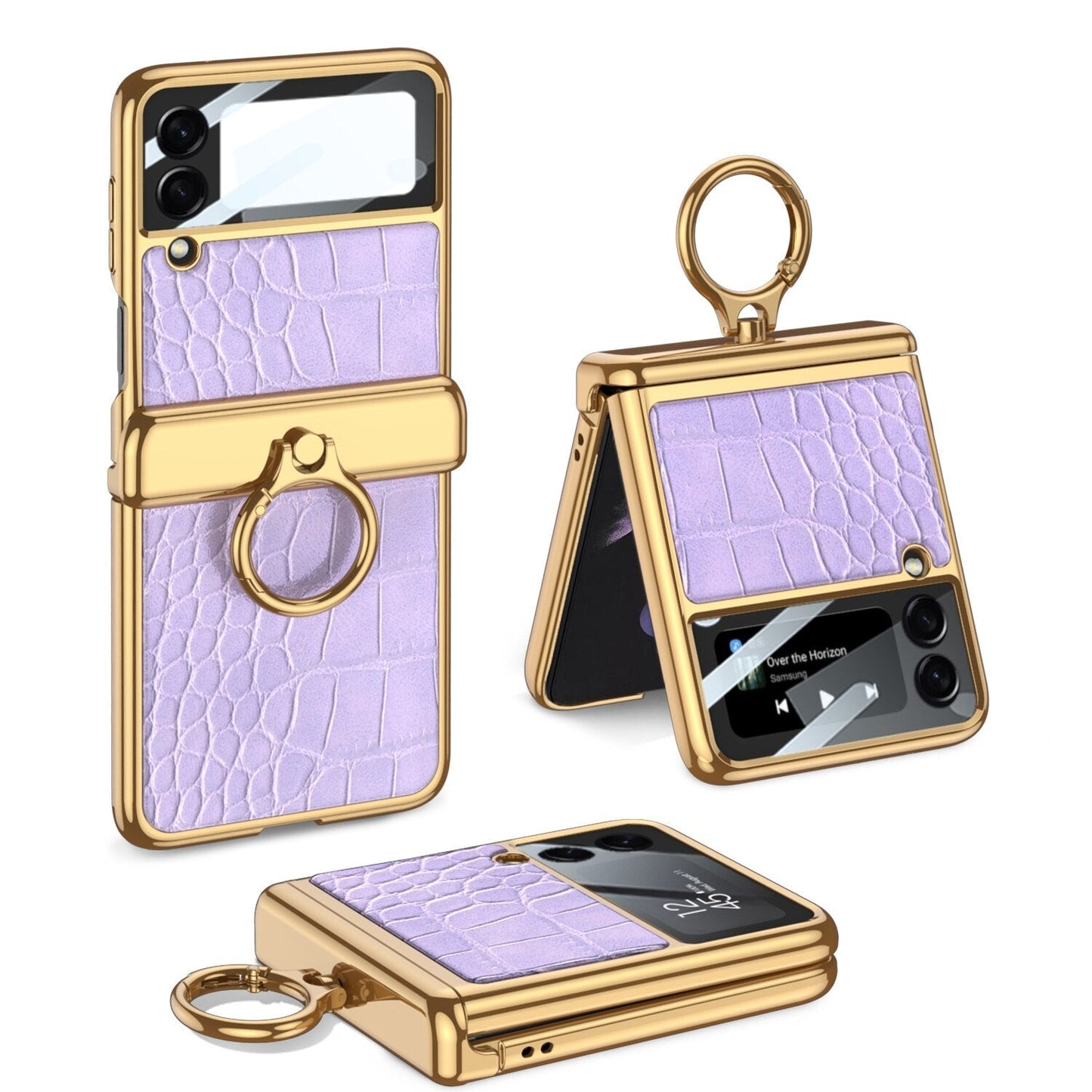 Magnetic Leather Case with Ring Holder For Samsung Galaxy Z Flip 4