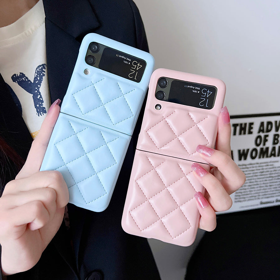 New Fashion Lattice Down Jacket Phone Case For Samsung Galaxy Z Flip 4